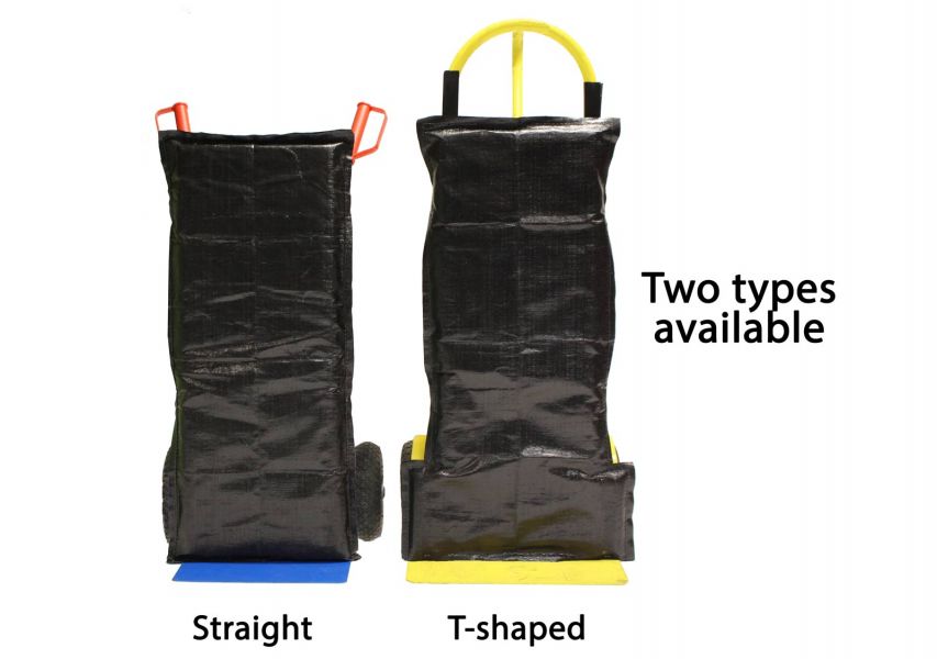 Sack truck protectors in two different formats; T-shaped and Straight